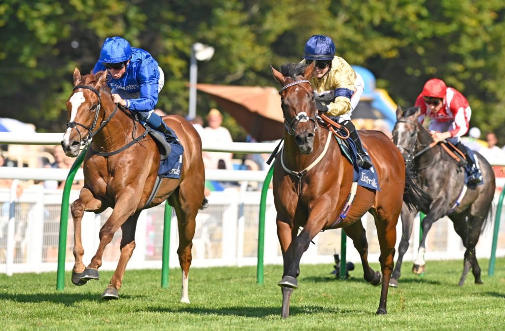 Tempus winning The Group 3 Sovereign Stakes at Salisbury under Hollie Doyle