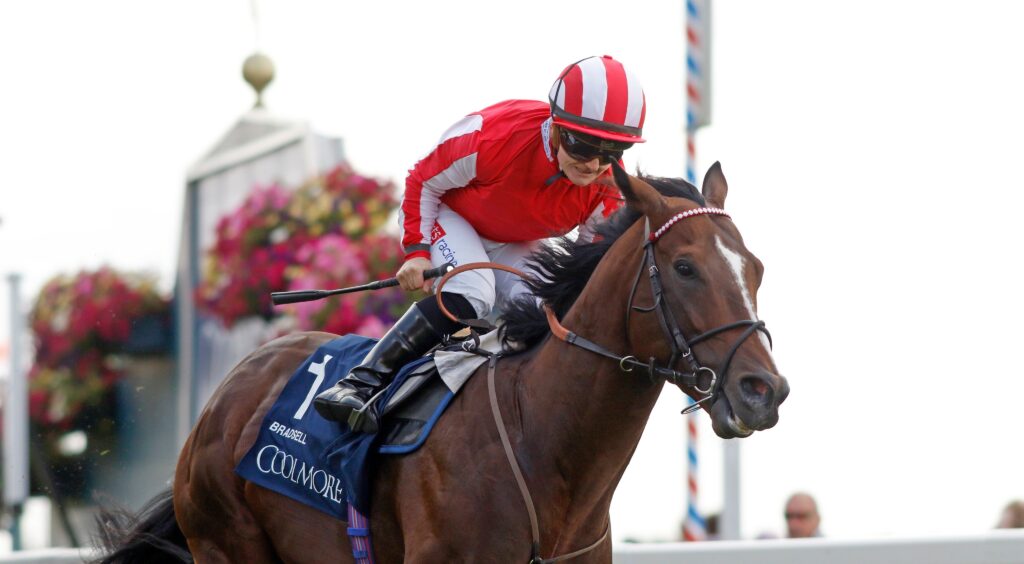 Bradsell winning the Group 1 Nunthorpe Stakes at York under Hollie Doyle