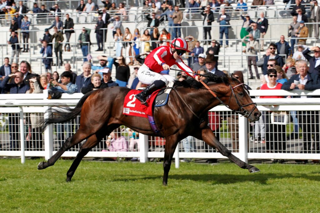 Bradsell winning the Group 1 Bar One Racing Flying Five Stakes at The Curragh under Hollie Doyle.