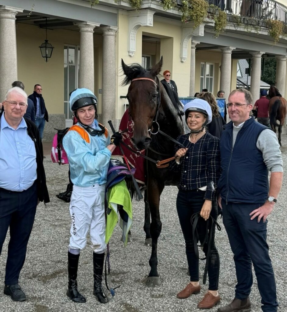 Brave Emperor after winning the Group 3 Premio del Piazzale at San Siro under Luke Morris.