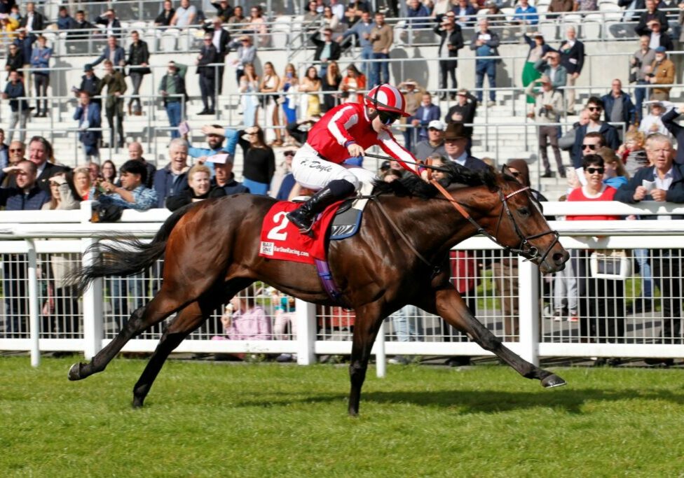 Bradsell winning the Group 1 Bar One Racing Flying Five Stakes at The Curragh under Hollie Doyle.